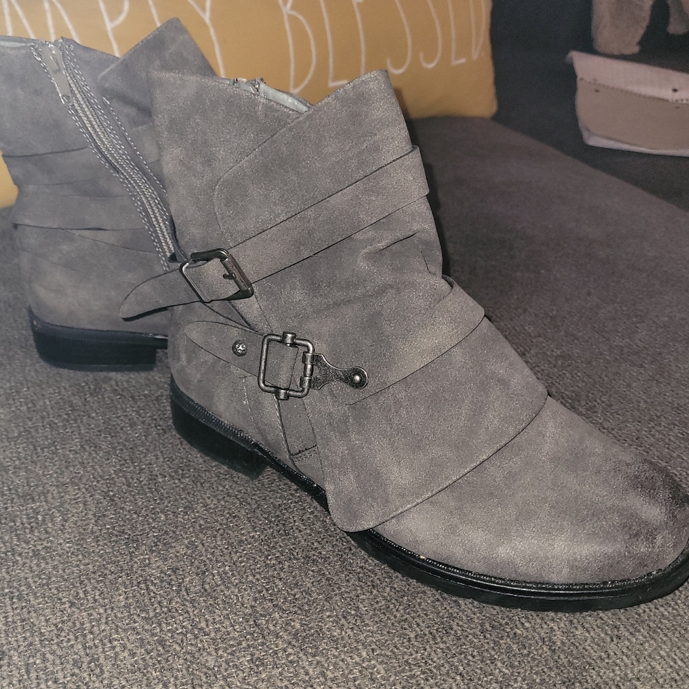 Gray booties